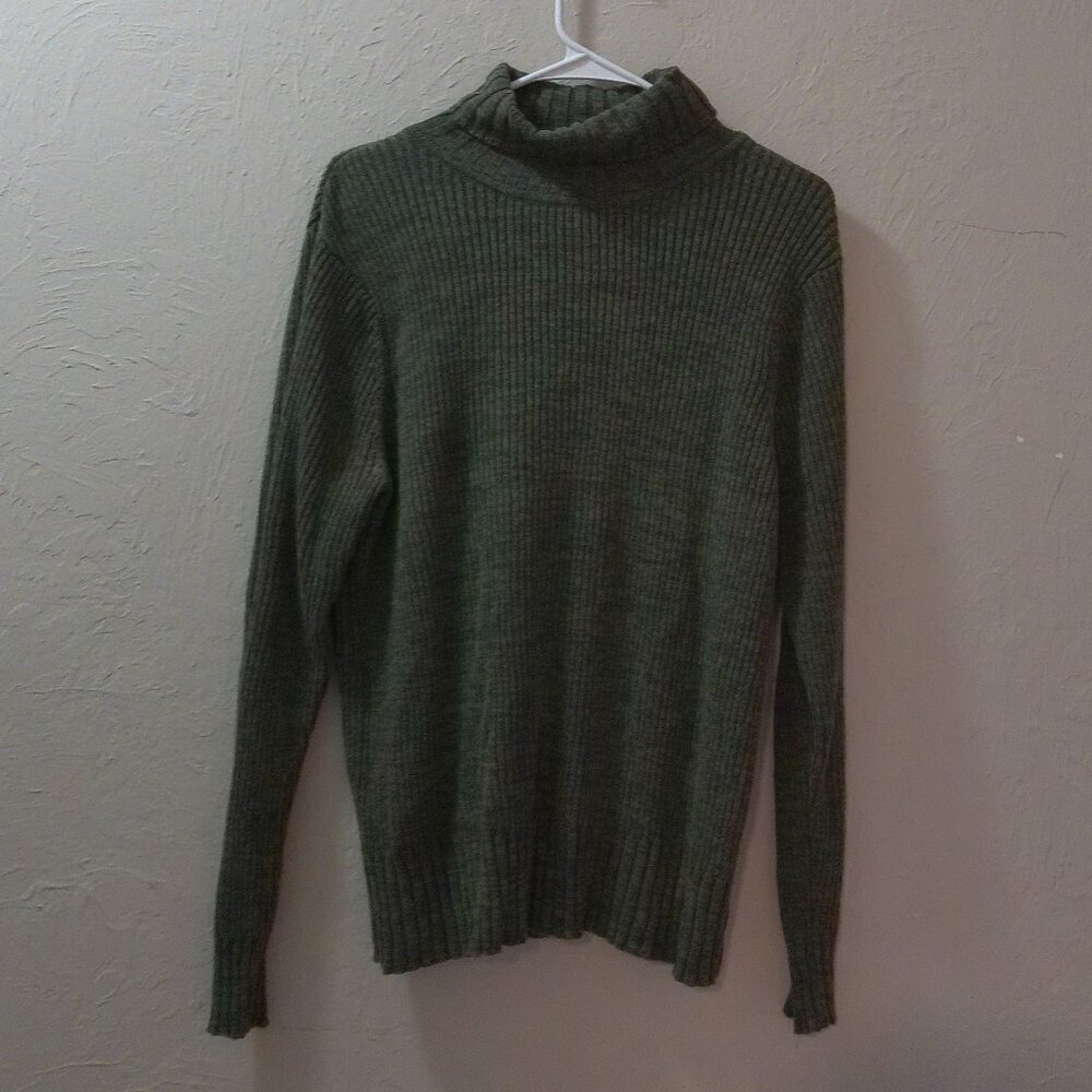 Sonoma Life + Style Green Ribbed Mock Neck Sweater Size XL